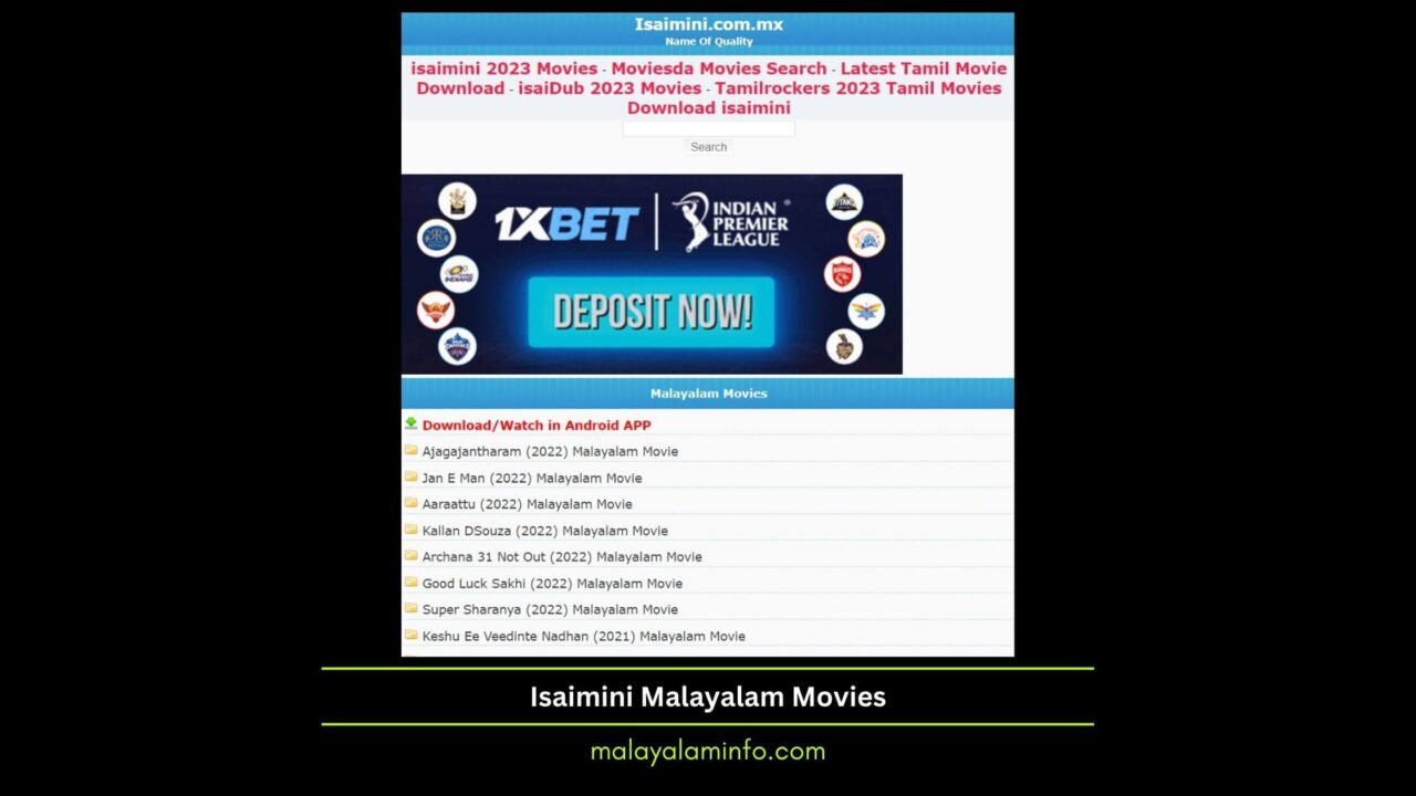 ഇസൈമിനി മലയാളം സിനിമകൾ Isaimini Malayalam Movies Download